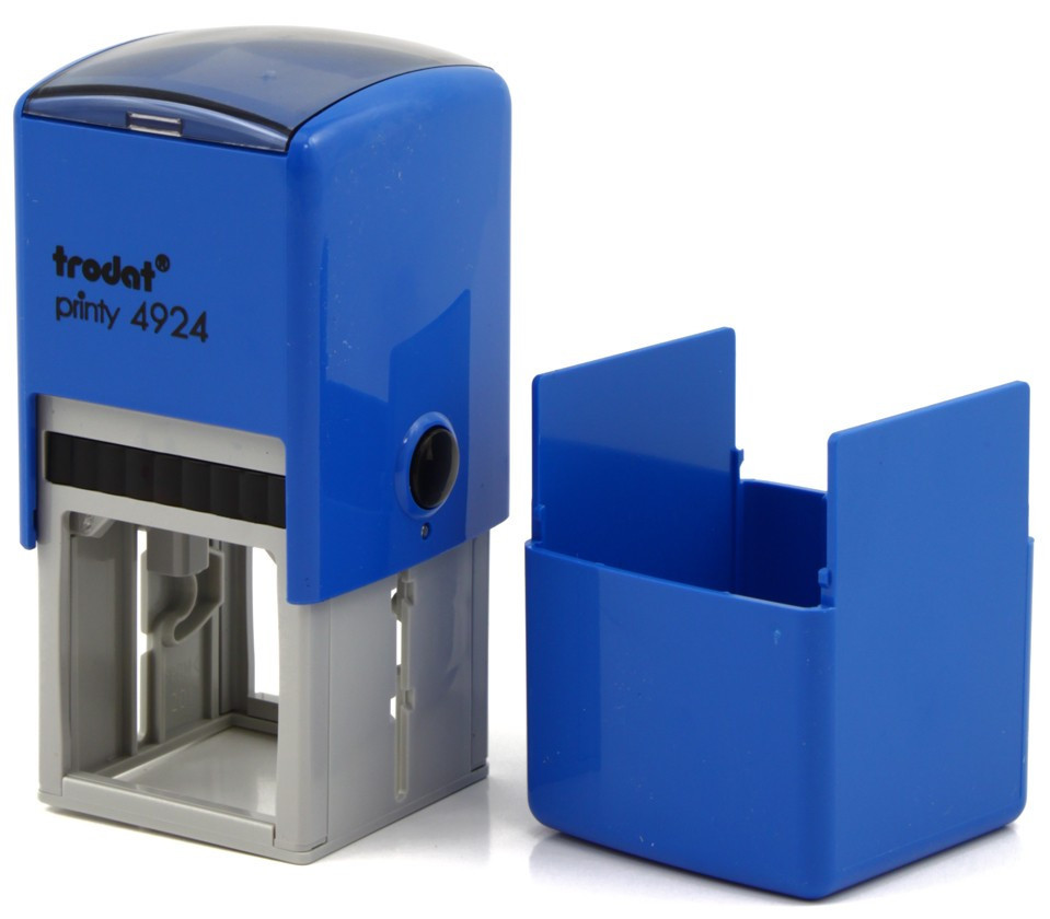 Автоматическая оснастка Trodat 4924 в боксе для клише печати/штампа 40*40 мм, корпус синий - фото 2 - id-p185067652