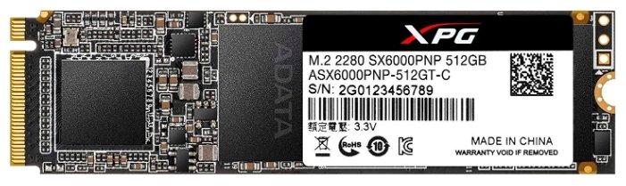 SSD A-Data XPG SX6000 Pro 512GB ASX6000PNP-512GT-C - фото 1 - id-p185069342