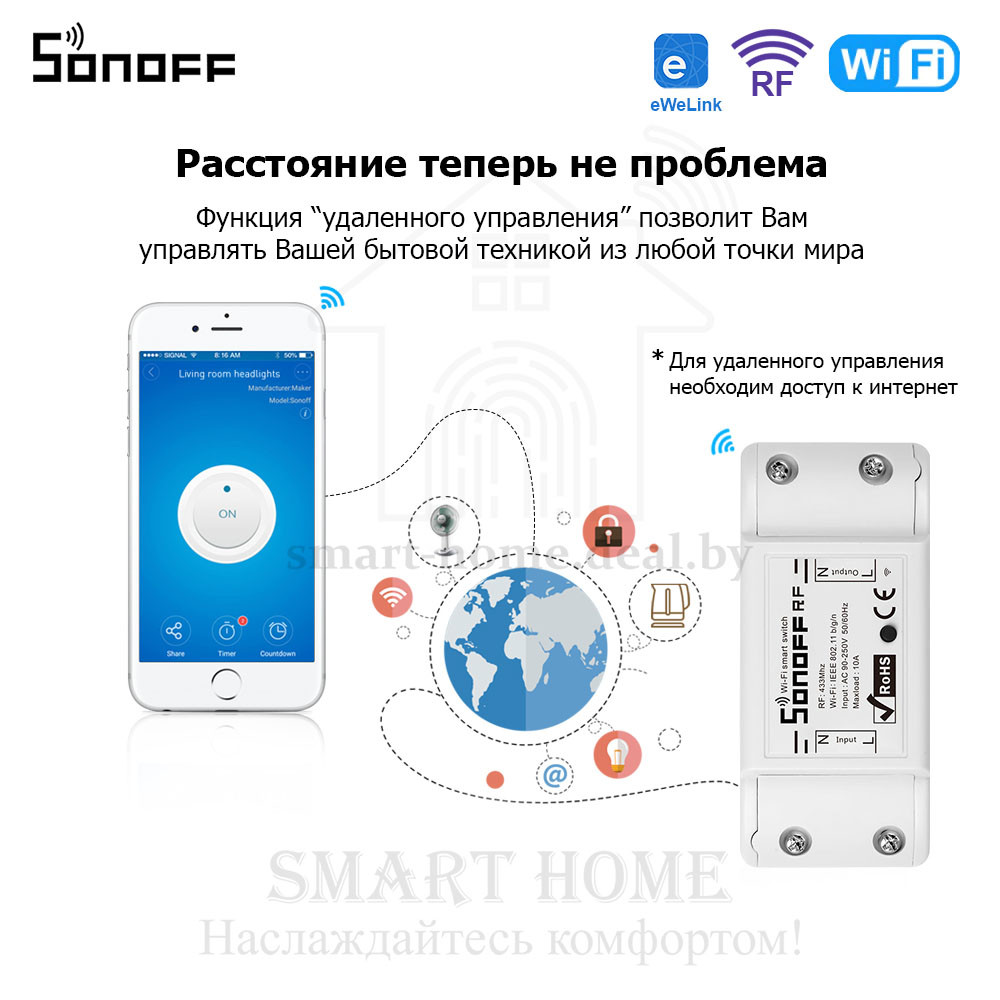 Sonoff Basic RF R2 (умное Wi-Fi + RF реле) - фото 4 - id-p185081728