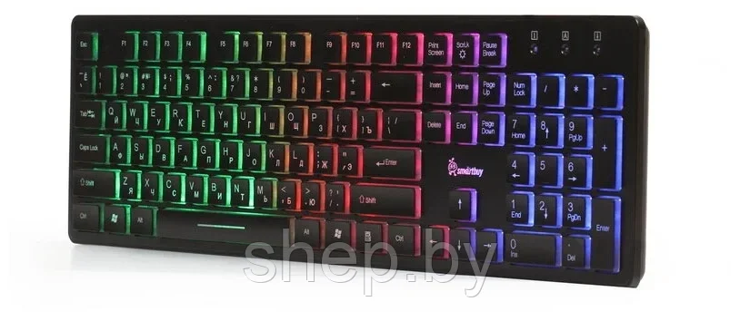 Клавиатура Smartbuy 305 USB Black (с подсветкой 3 цветов) USB, черная [SBK-305U-K] - фото 1 - id-p185081576