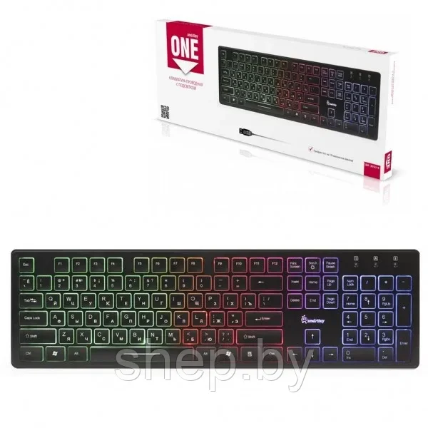 Клавиатура Smartbuy 305 USB Black (с подсветкой 3 цветов) USB, черная [SBK-305U-K] - фото 4 - id-p185081576