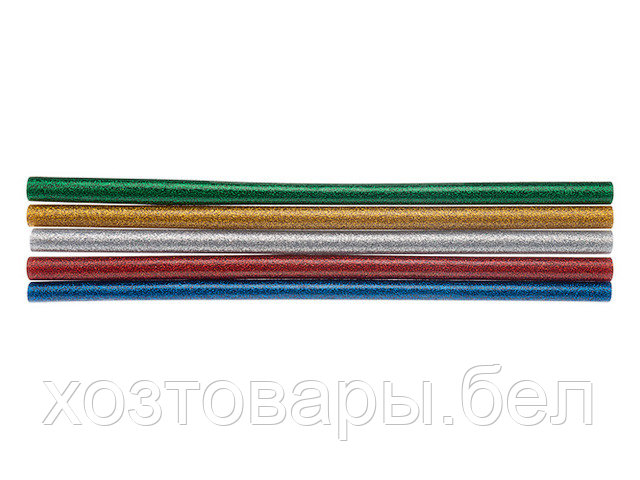 Клеевые стержни 11,3х270мм цветные с блестками (упак/10шт), REXANT