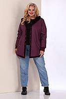 Женская осенняя фиолетовая большого размера куртка Celentano 1988.2 баклажан 58р.