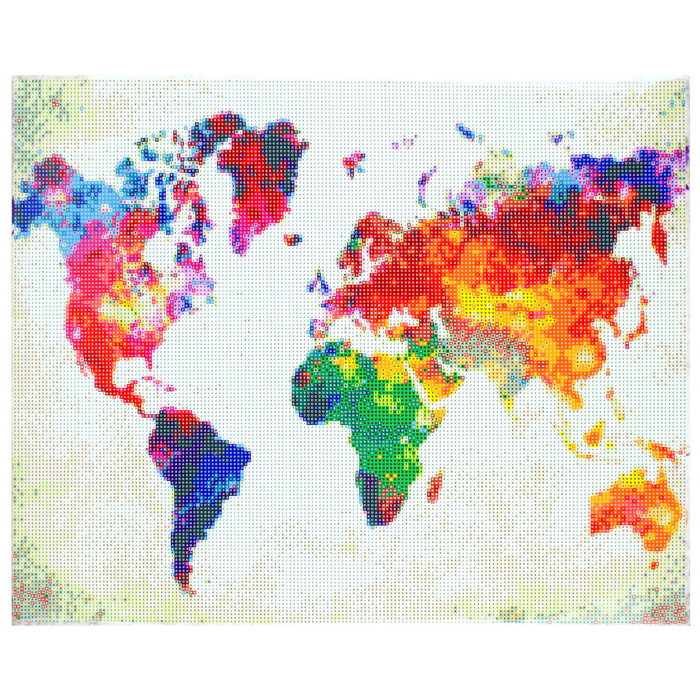 Алмазная мозаика 40*50см "Разноцветная карта мира" - фото 7 - id-p185105150