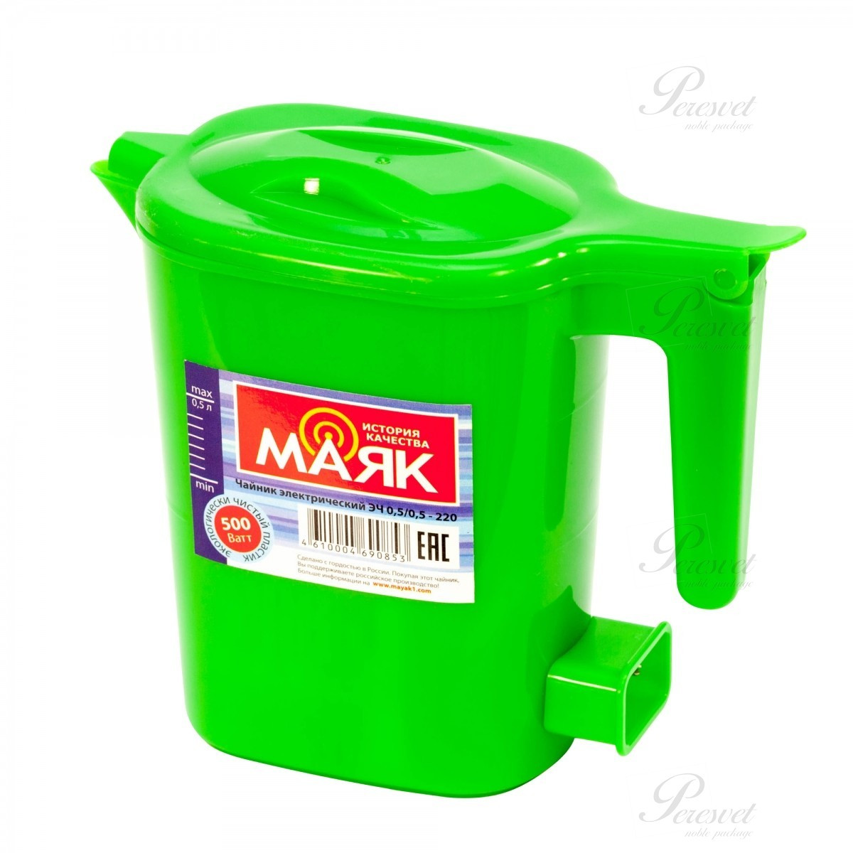 Электрочайник Маяк 0,5л Зеленый - фото 2 - id-p185107356