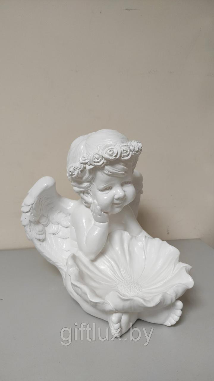 Ангел с лилией сувенир, гипс, 25*25 см