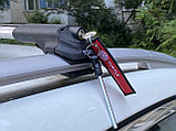 Багажник Turtle Air 1 серебристый на рейлинги Chery Kimo A1, хэтчбек, 2006-..., фото 4