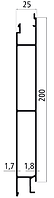 Алюминиевый профиль борта средний анод 621039 25х200х6500 мм. SUER, Германия