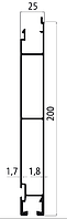 Алюминиевый профиль борта нижний анод 621054 25х200х6500 мм. SUER, Германия