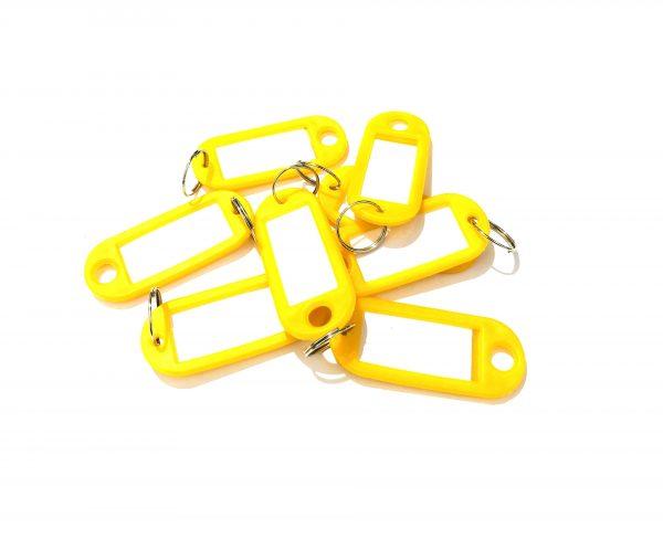 Пластиковая бирка для ключей (желтая)