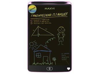 Детский графический планшет для рисования детей Maxvi MGT-02C розовый со стилусом