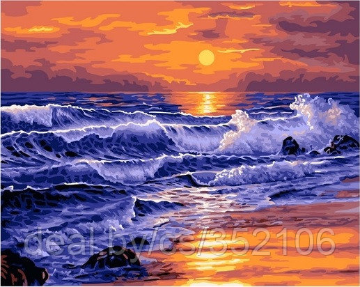 Рисование по номерам "Морской закат" картина
