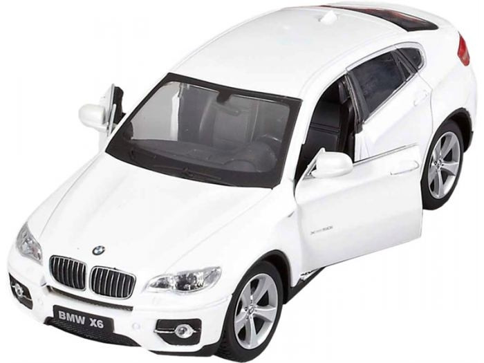 Радиоуправляемая металлическая машинка БМВ BMW X6 масштаб 1:24 - 25019A, откр. двери белая на пульте - фото 2 - id-p185135949