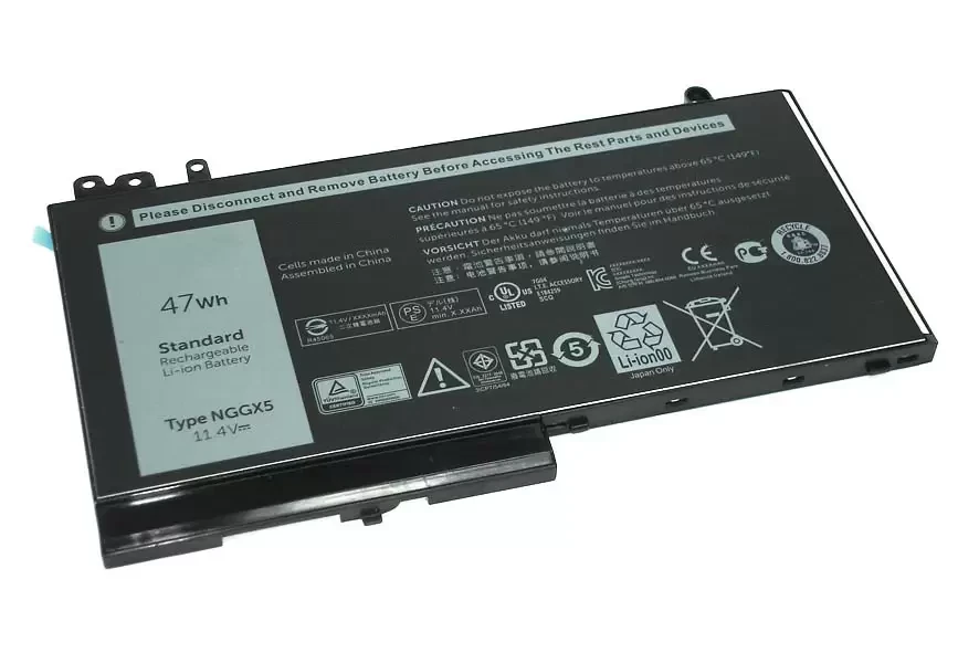Аккумулятор (батарея) NGGX5 для ноутбука Dell Latitude 12 E5270 11.4B, 47Втч, 4100мАч - фото 1 - id-p130658721