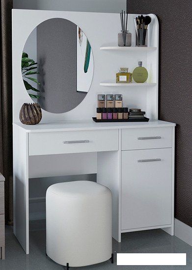 Туалетный столик с зеркалом Трия Эвита (белый глянец) - фото 1 - id-p185125384