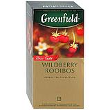 Чай "Greenfield" Wildberry Rooibos, 25 пакетиков x1.5 г, черный, с кусочками земляники и клюквы, фото 2