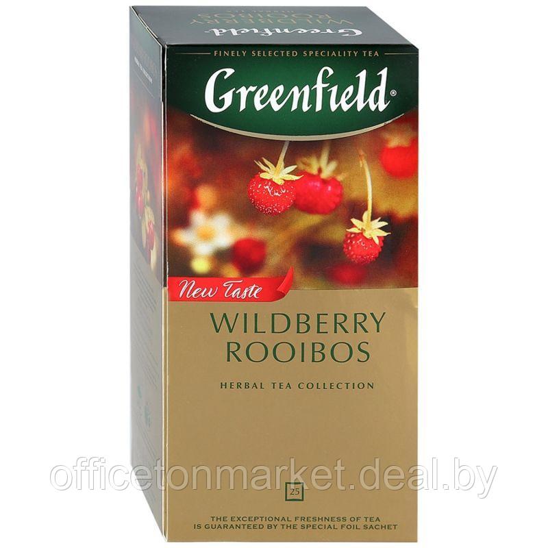 Чай "Greenfield" Wildberry Rooibos, 25 пакетиков x1.5 г, черный, с кусочками земляники и клюквы - фото 2 - id-p141655625