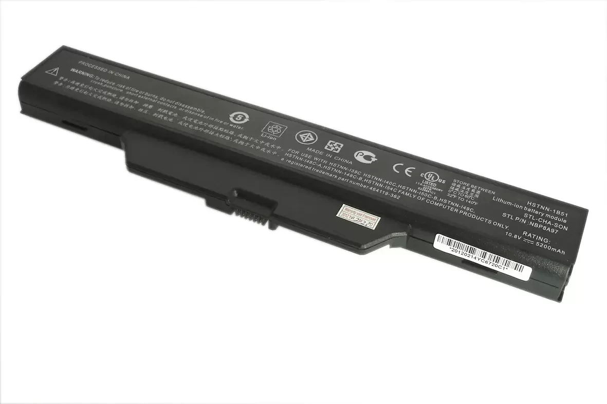Аккумулятор (батарея) HSTNN-IB62 для ноутбука HP Compaq 550, 610, 10.8В, 5200мАч, черный (OEM)
