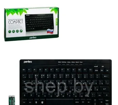 Беспроводная клавиатура Perfeo COMPACT PF-8006 (черная, USB) - фото 2 - id-p185169943