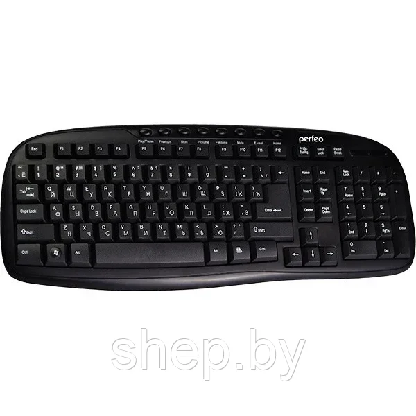 Клавиатура беспроводная Perfeo ELLIPSE Multimedia черная (PF-5000) - фото 1 - id-p185170159