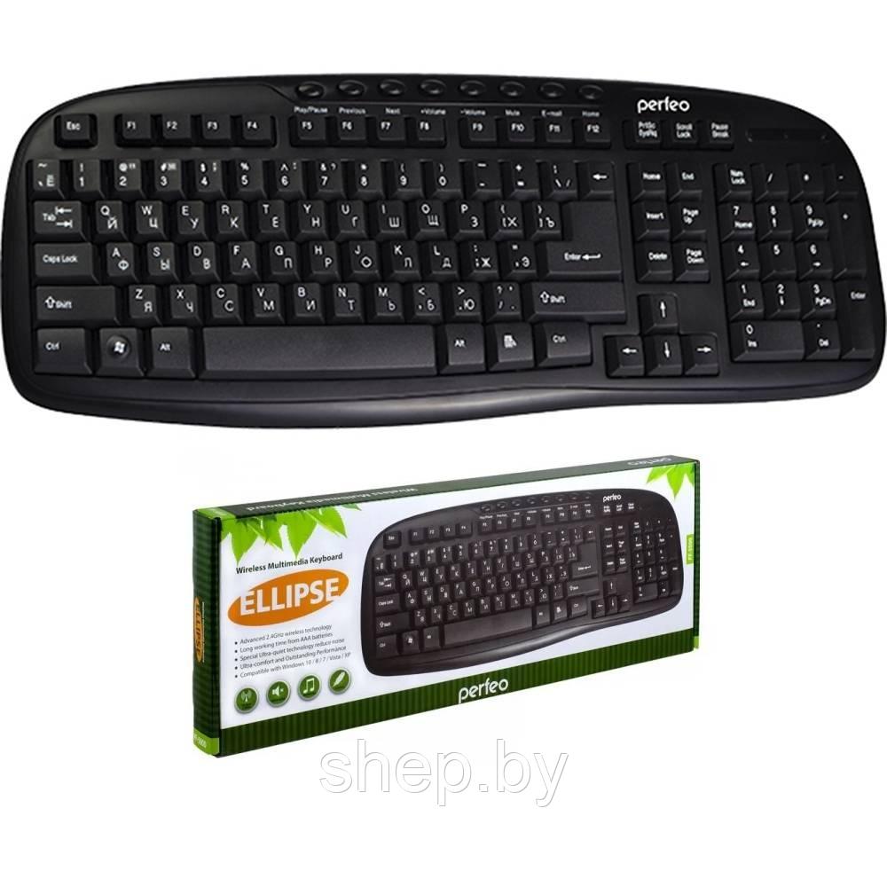 Клавиатура беспроводная Perfeo ELLIPSE Multimedia черная (PF-5000) - фото 2 - id-p185170159