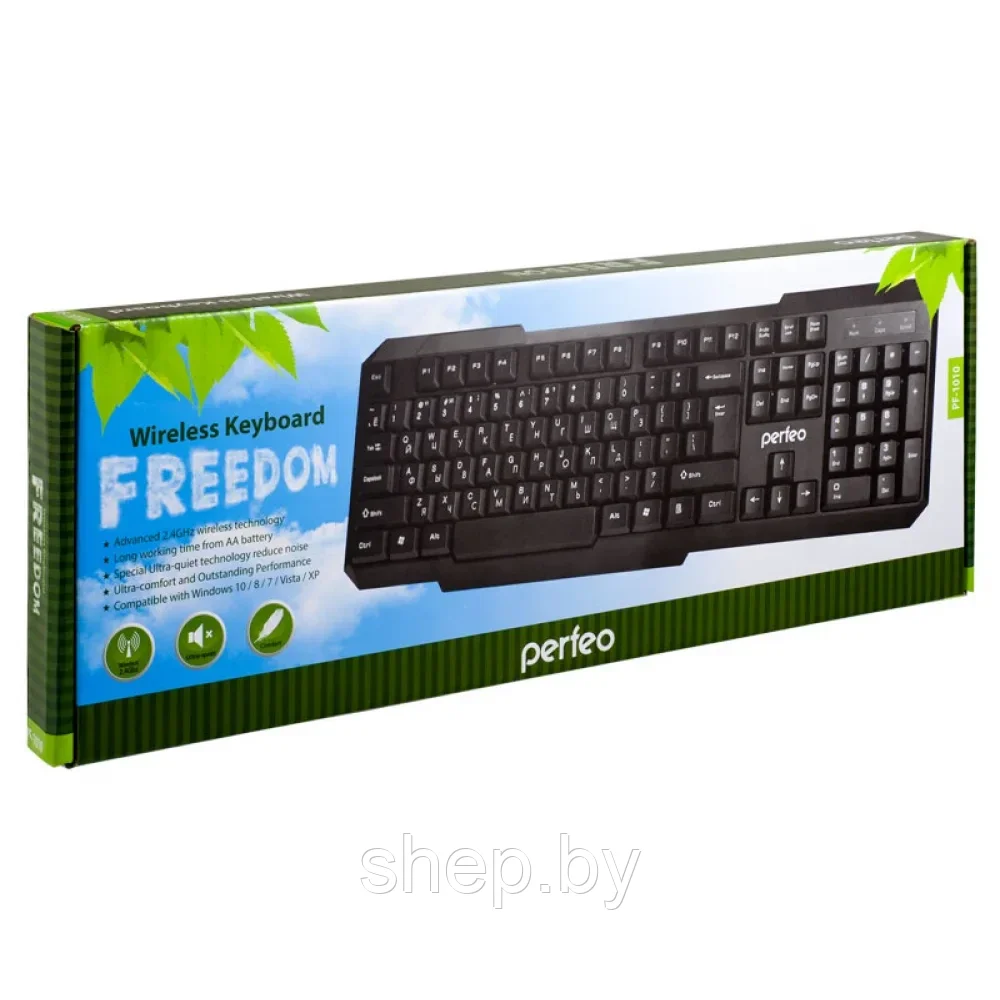 Клавиатура беспроводная Perfeo FREEDOM,USB,чёрная PF-1010 - фото 2 - id-p185170160