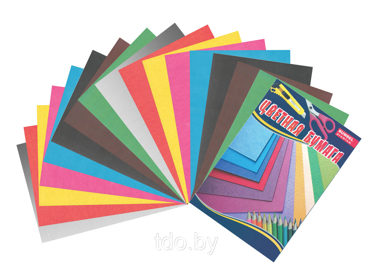 Набор цветной бумаги А4 8 цветов 16 листов цветная обложка - фото 1 - id-p106613159