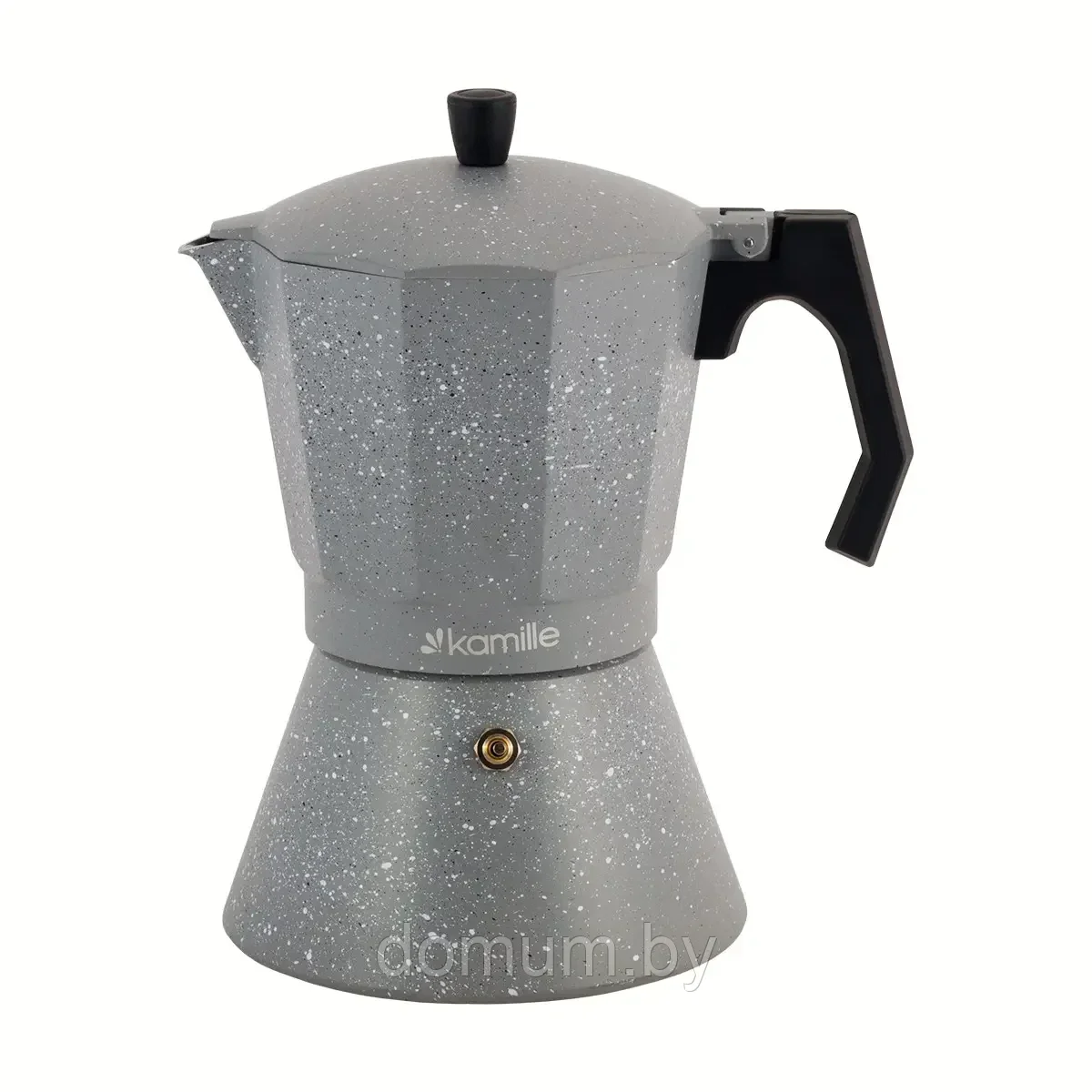 Гейзерная кофеварка Kamille Серый Мрамор 600мл из алюминия с широким индукционным дном KM-2519GR - фото 1 - id-p185170188