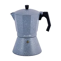 Гейзерная кофеварка Kamille Серый Мрамор 600мл из алюминия с широким индукционным дном KM-2519GR, фото 10
