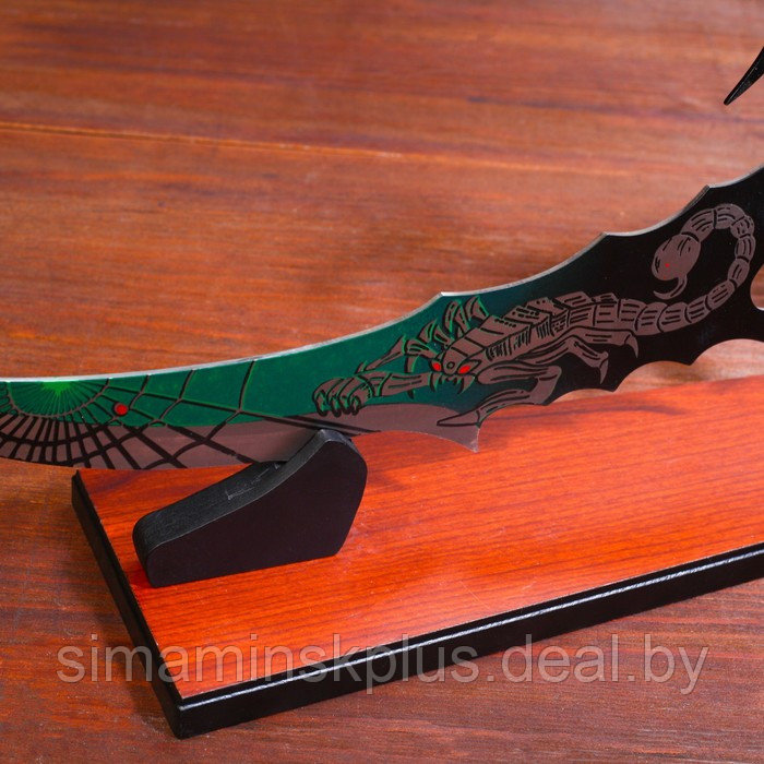 Сувенирный нож на подставке, скорпион на лезвии и рукоятке, 53,5 см - фото 5 - id-p185171292