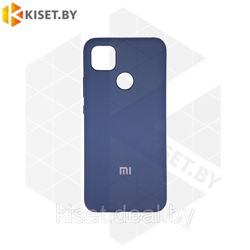 Soft-touch бампер Silicone Cover для Xiaomi Redmi 9C темно-синий с закрытым низом - фото 1 - id-p185193598