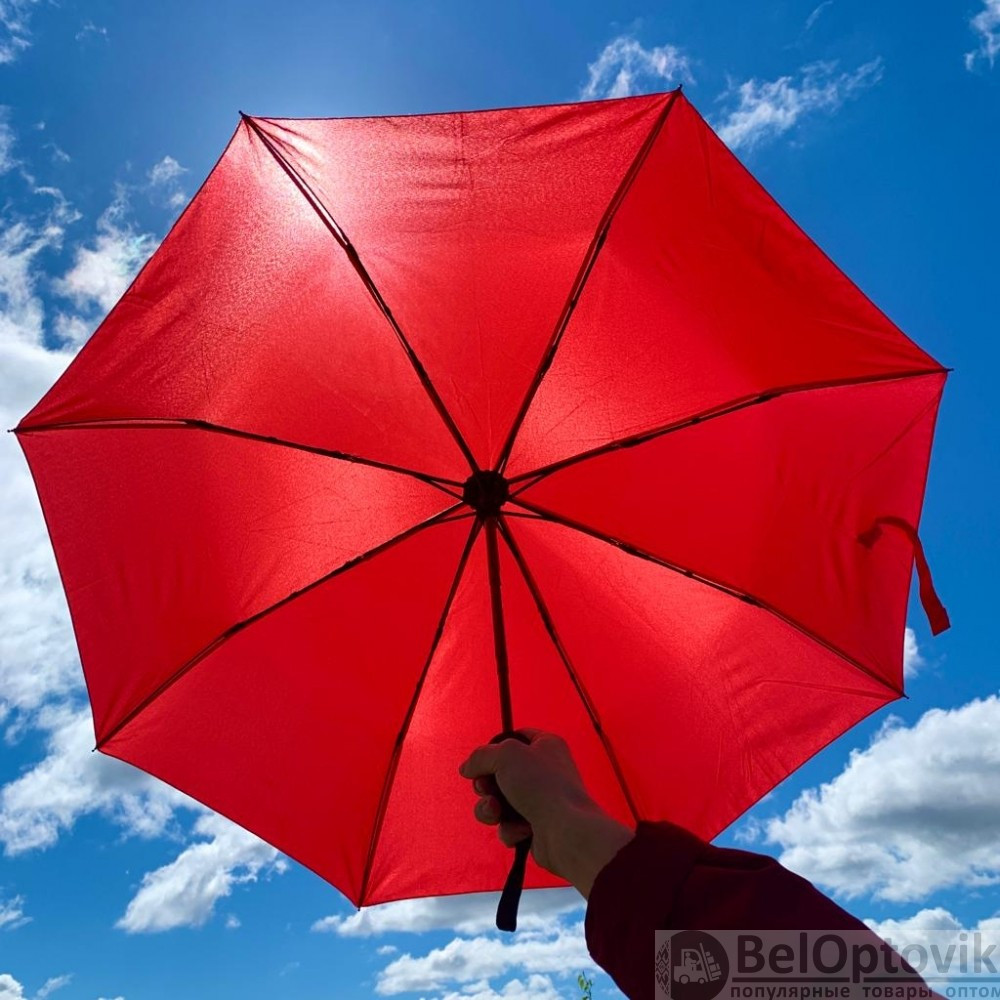 Автоматический с защитой от ветра зонт Vortex Антишторм, d -96 см. Красный - фото 4 - id-p185195026