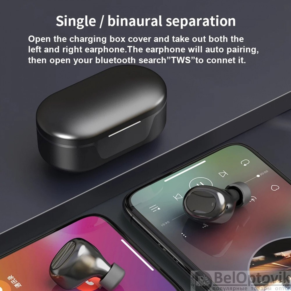 Беспроводные Наушники Gubber TW16 Bluetooth 5.0 с зарядным кейсом - фото 10 - id-p185196085