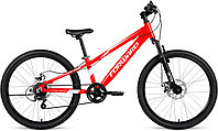 Горный велосипед хардтейл Forward RISE 24 2.0 disc (11 quot; рост) красный/белый 2021 год (RBKW1J347010)