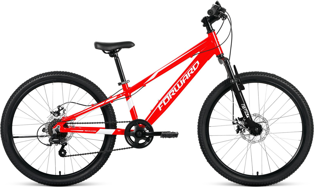 Горный велосипед хардтейл Forward RISE 24 2.0 disc (11 quot; рост) красный/белый 2021 год (RBKW1J347010) - фото 1 - id-p185196157