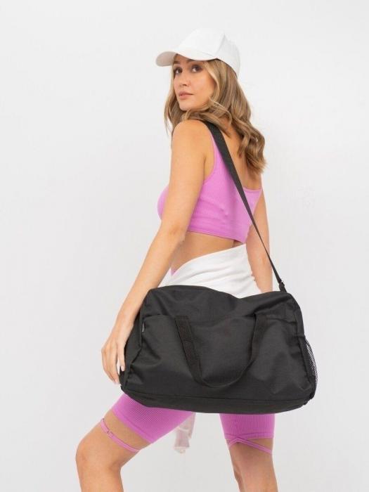 Черная большая спортивная сумка NS22 дорожная стильная женская для фитнеса спортивной формы девочки - фото 1 - id-p185196325