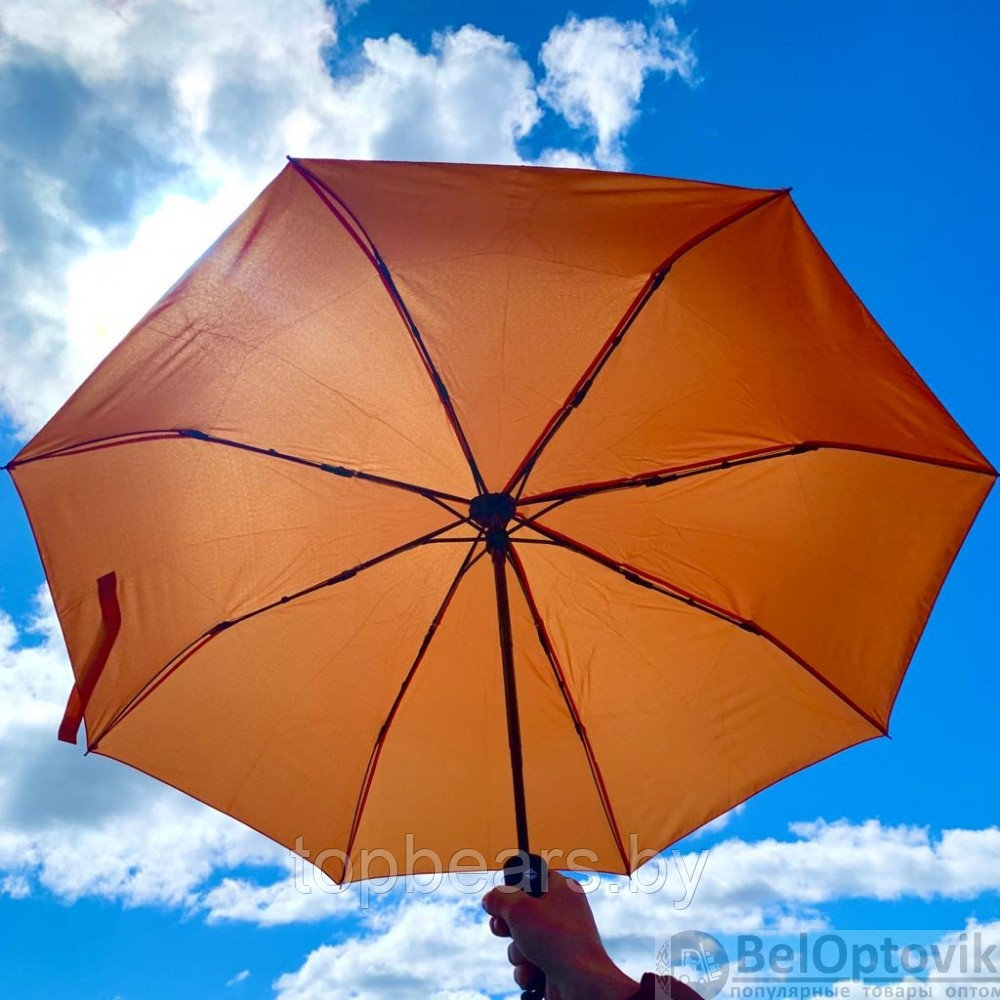 Автоматический с защитой от ветра зонт Vortex Антишторм, d -96 см. Оранжевый - фото 3 - id-p185196398