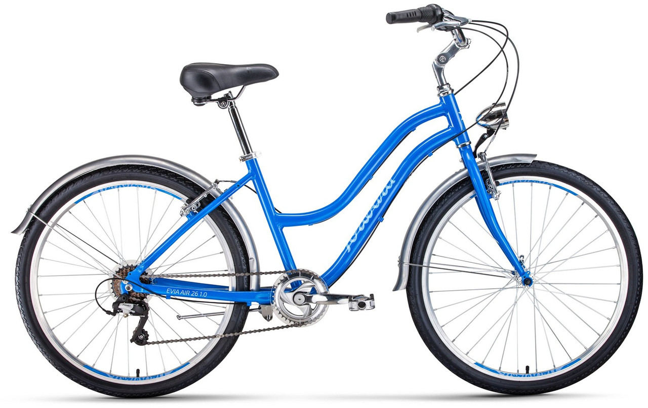 Городской велосипед Forward EVIA AIR 26 1.0 (16 quot; рост) синий/белый 2021 год (RBKW1C367006) - фото 1 - id-p175232491