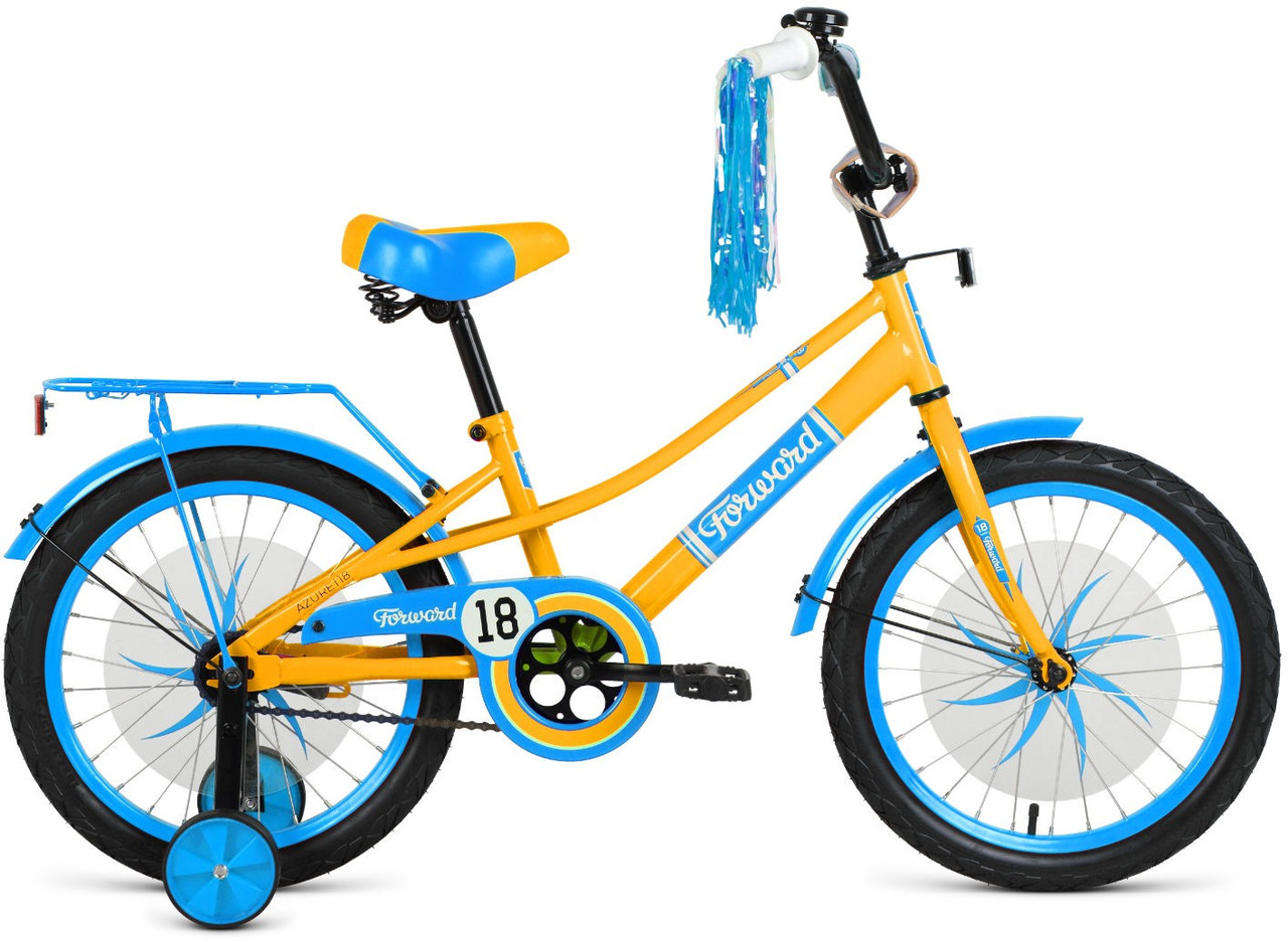 Детский велосипед Forward AZURE 20 (10.5 quot; рост) желтый/голубой 2021 год (1BKW1C101005) - фото 1 - id-p175842100