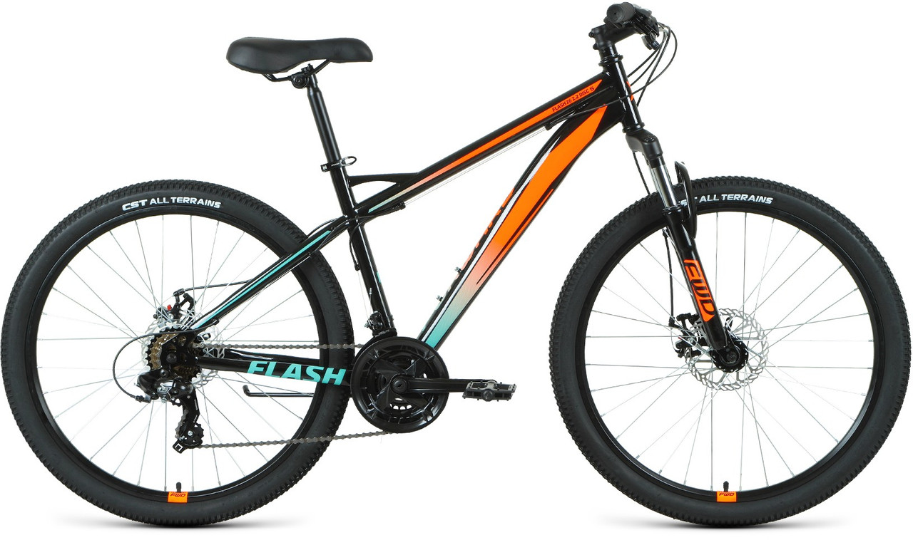 Горный велосипед хардтейл Forward FLASH 26 2.2 S disc (19 quot; рост) черный/оранжевый 2021 год - фото 1 - id-p175232524