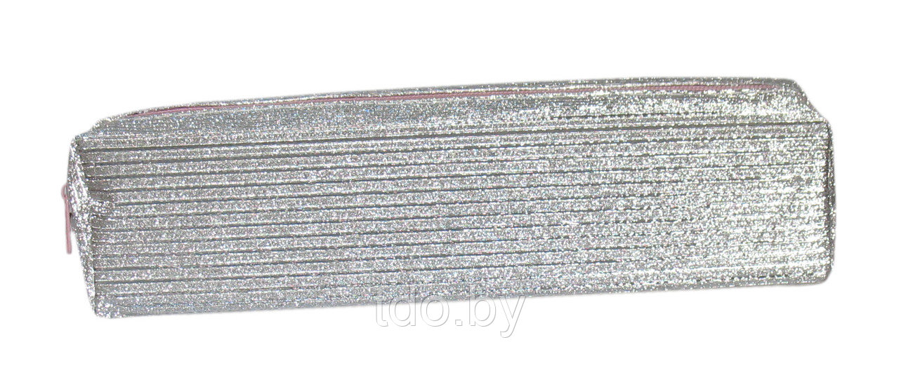 Пенал-тубус блестящий с полосатым рисунком, цвет - серебрянный - фото 4 - id-p185211587