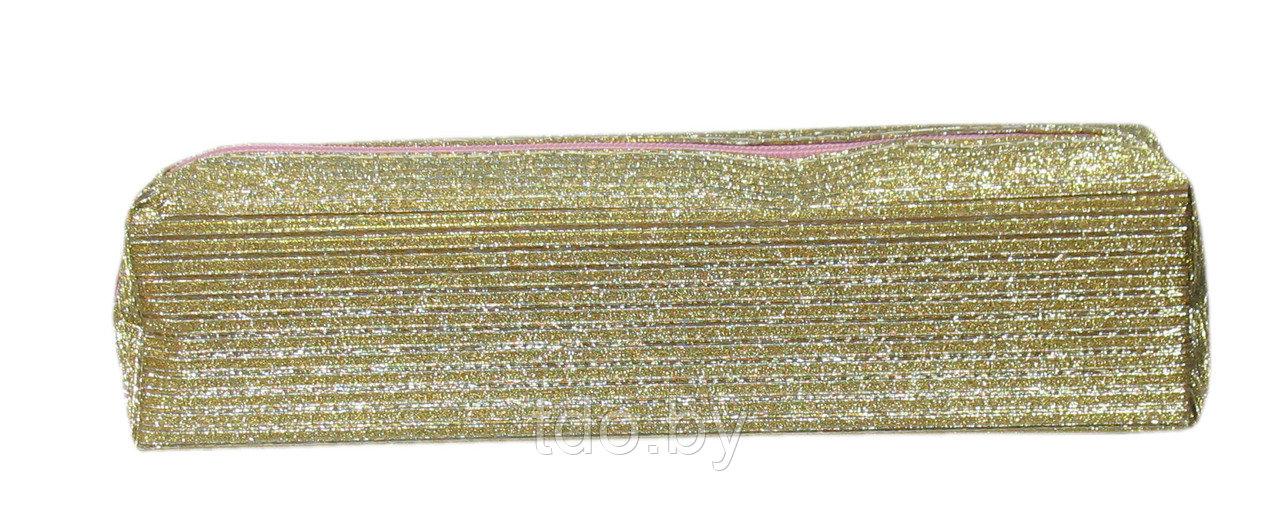 Пенал-тубус блестящий с полосатым рисунком, цвет - золотой - фото 4 - id-p185211944