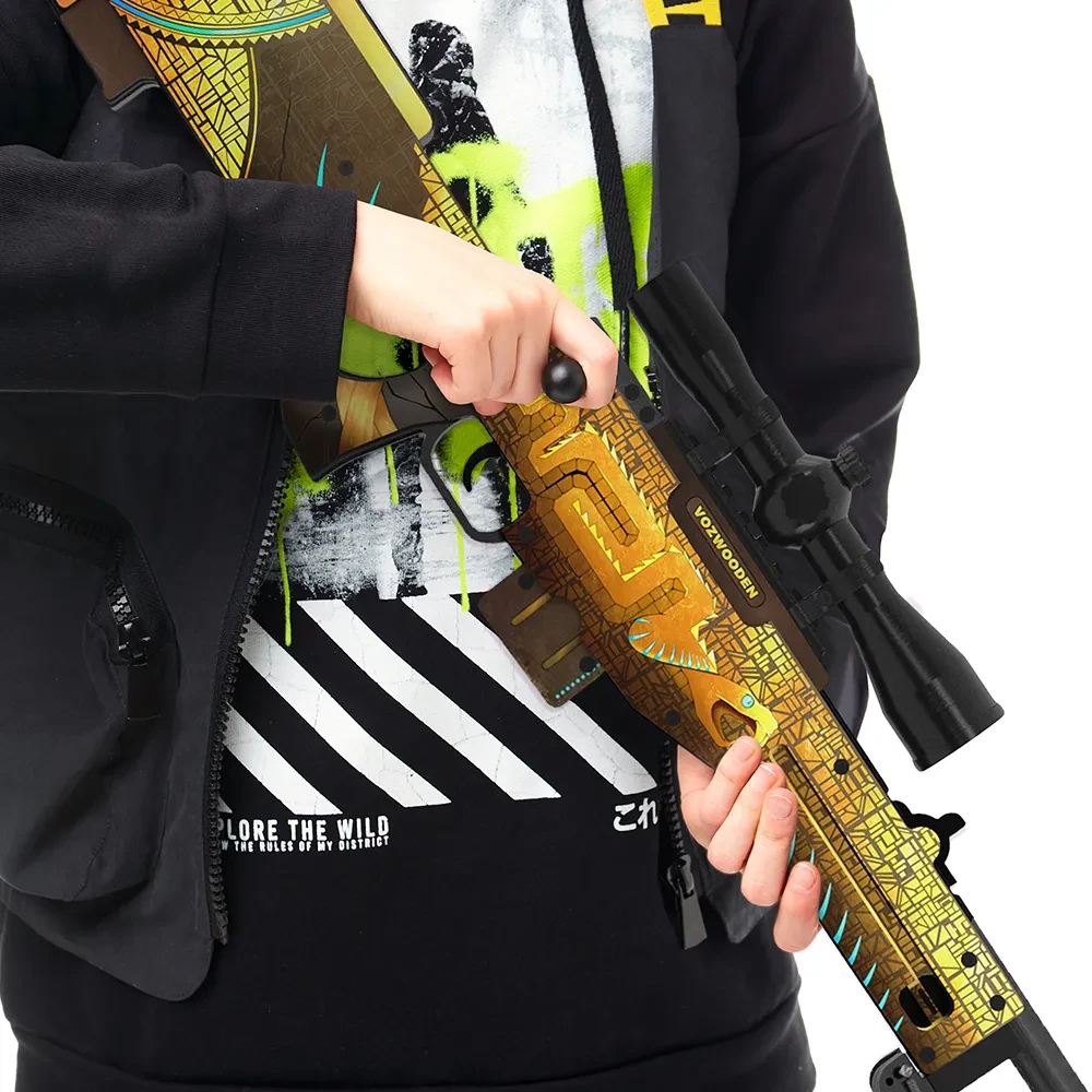 Деревянная снайперская винтовка VozWooden Active AWP / AWM Охотник за Сокровищами (Стандофф 2 резинкострел) - фото 6 - id-p185212018