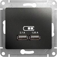 GSL000733 GLOSSA USB РОЗЕТКА,5В/2100мА, 2х5В/1050мА, механизм, АНТРАЦИТ Schneider Еlectric