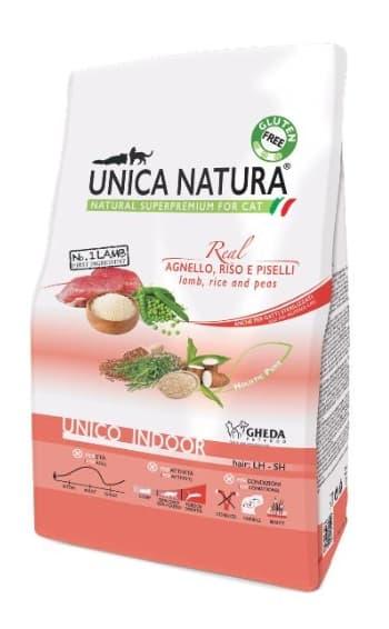 Сухой корм для кошек Unica Natura Unico Indoor (Ягненок, рис, горох) 1.5 кг - фото 1 - id-p185193836