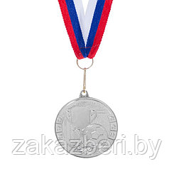 Медаль тематическая «Футбол», серебро, d=4 см