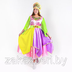 Карнавальный костюм «Весна», платье, кокошник, р. 42-44