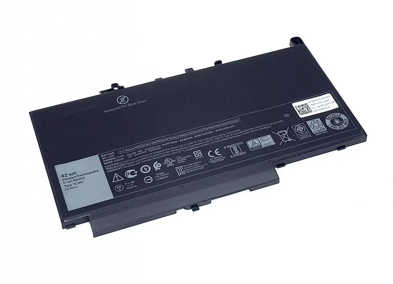 Аккумулятор (батарея) 7CJRC для ноутбука Dell Latitude 12 E7270, 11.4В, 3530мАч