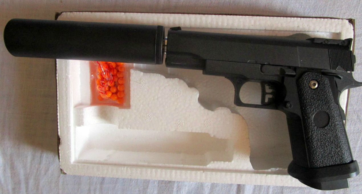 Металлический пистолет G.10A детский пневматический - фото 2 - id-p23036856