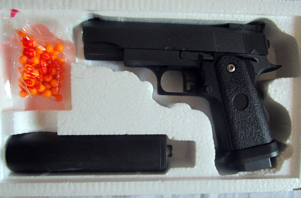 Металлический пистолет G.10A детский пневматический - фото 3 - id-p23036856
